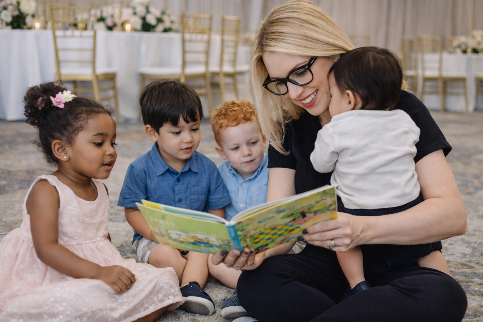storytime at a wedding venue